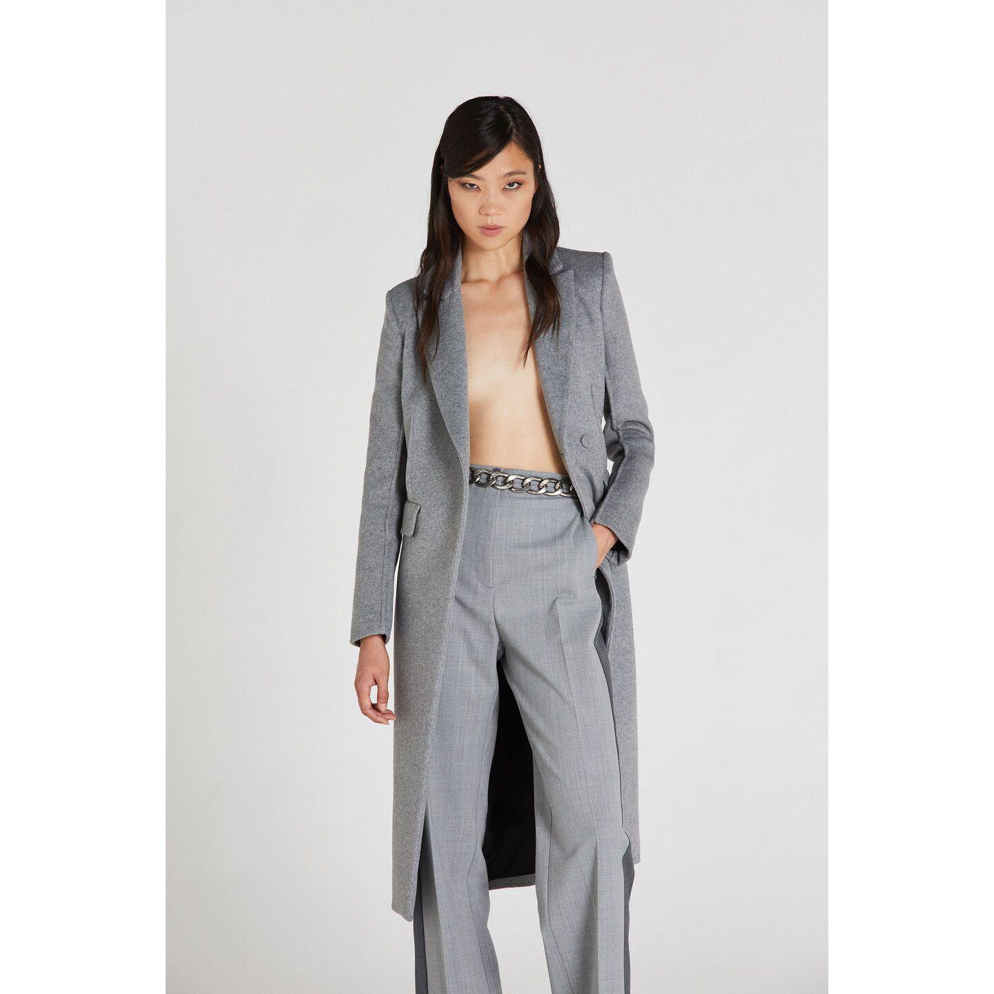 Grigio Chiaro Mel Ribbed Coat