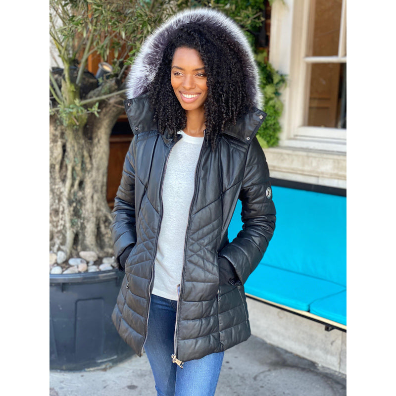 DOUDOUNE CUIR ALEXANDRINE