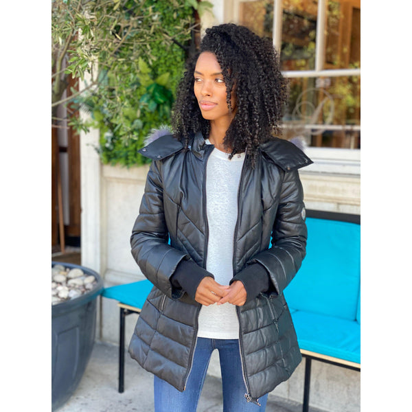 DOUDOUNE CUIR ALEXANDRINE